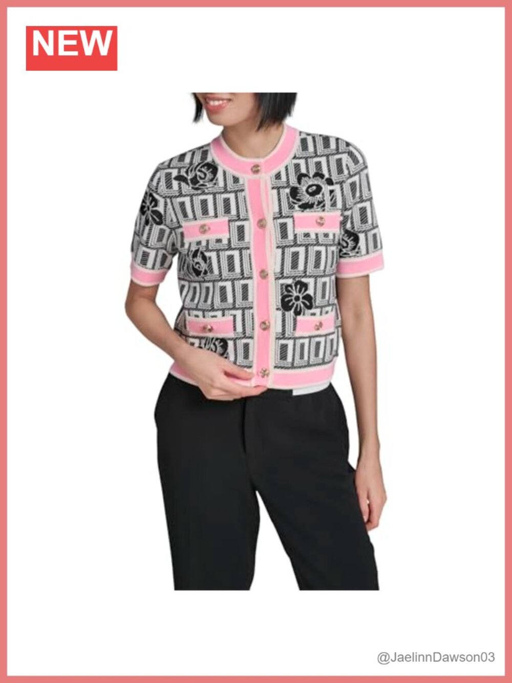 Karl Lagerfeld Floral Cardigan Loose Fit Hand Wash